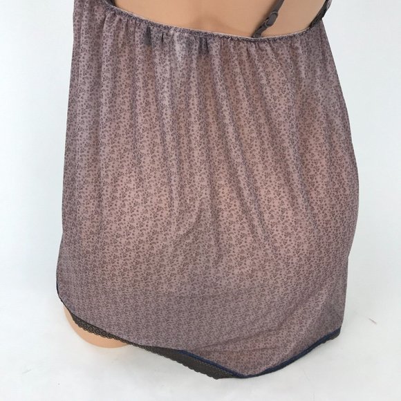 Studio Donatella Semi Sheer Babydoll Nightgown Chemise Lingerie Cami Dress SZ S - Picture 5 of 6